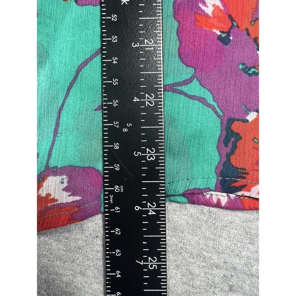 ModCloth Floral Peter Pan Collar Sheer Blouse Green Large retro - Picture 4 of 8